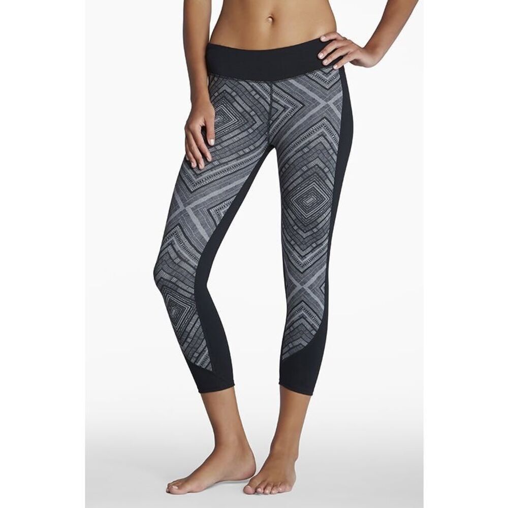 Fabletics Sydney Capri Heather Grey Tao Print/Black XL NWT #756